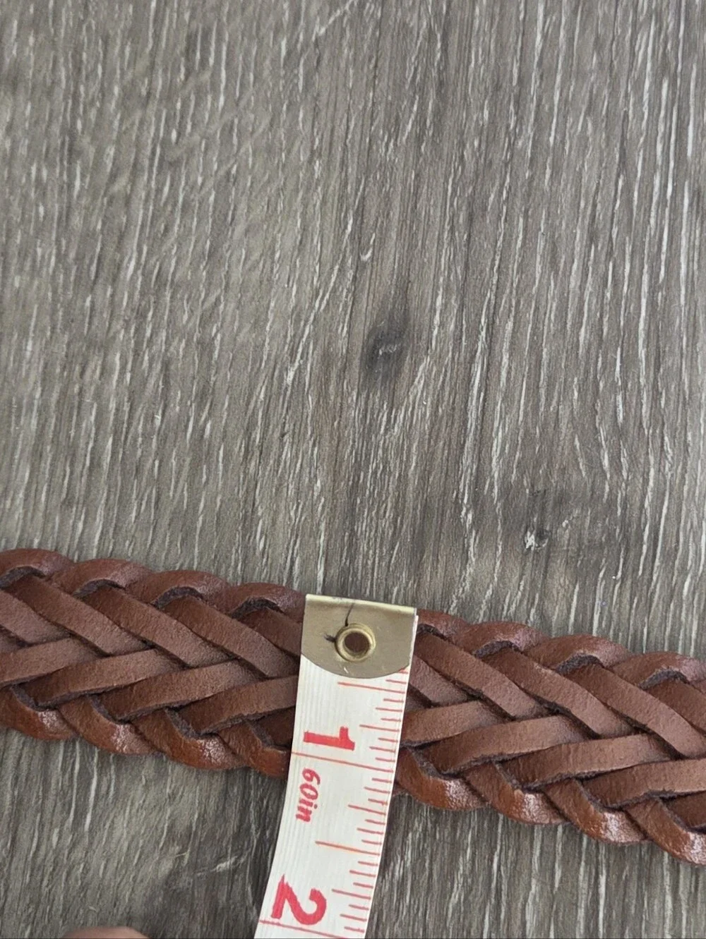 Brown Braided Leather Belt - 32